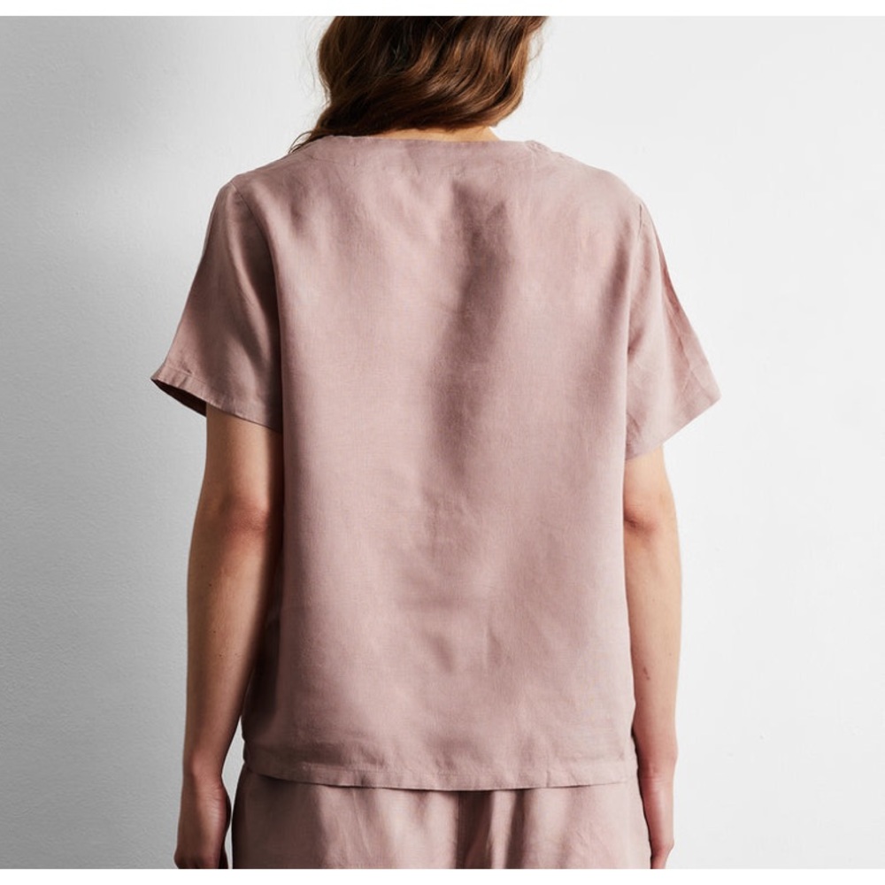 Bed Threads L Linen V Neck Top - Picture 4 of 12